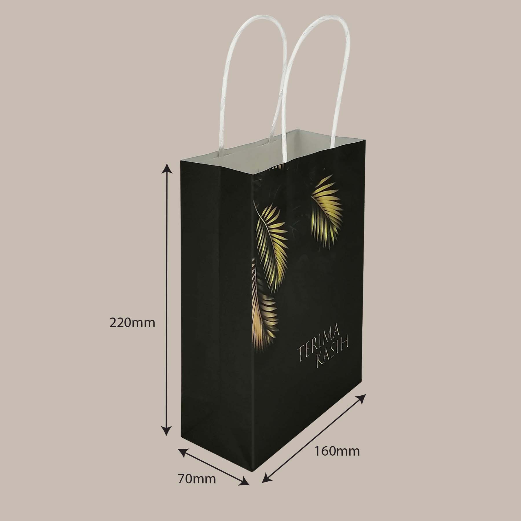 paper bag for doorgift wedding black colour with terima kasih